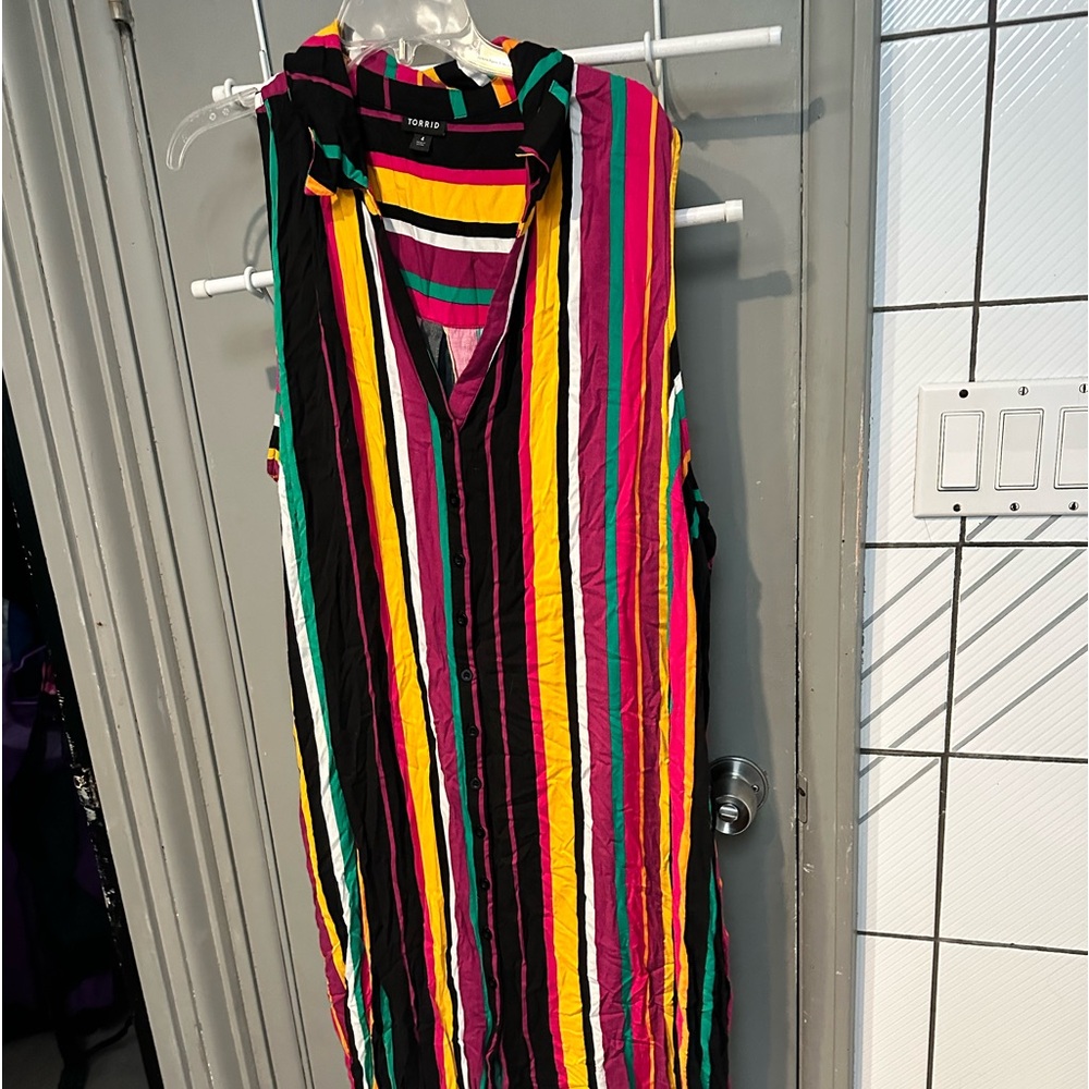 Torrid plus sz 4 striped maxi dress ❤️